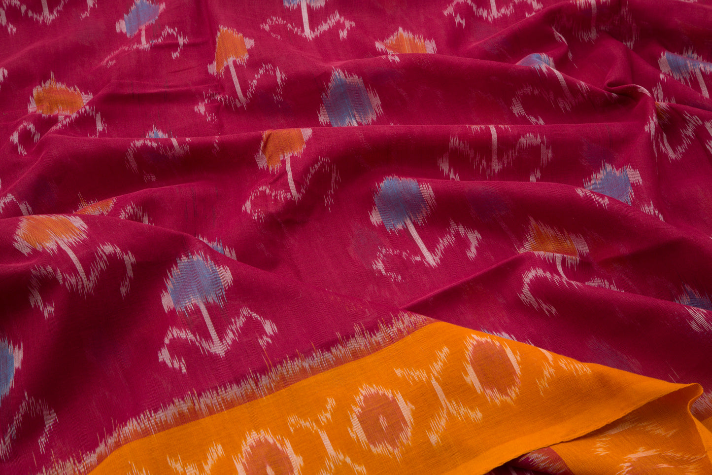Pochampally Cotton Ikat Maroon Saree