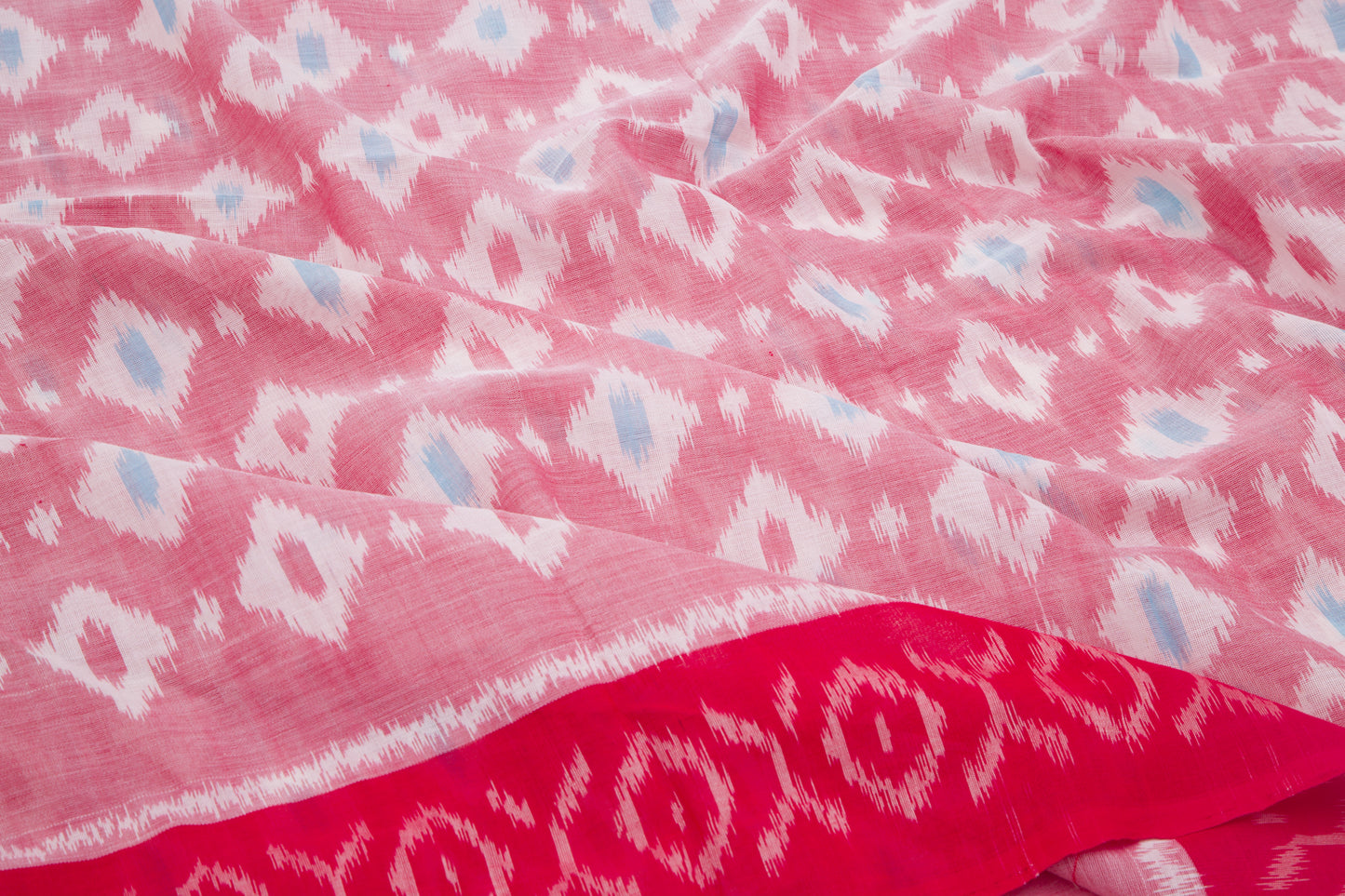 Pochampally Cotton Ikat Pink Saree