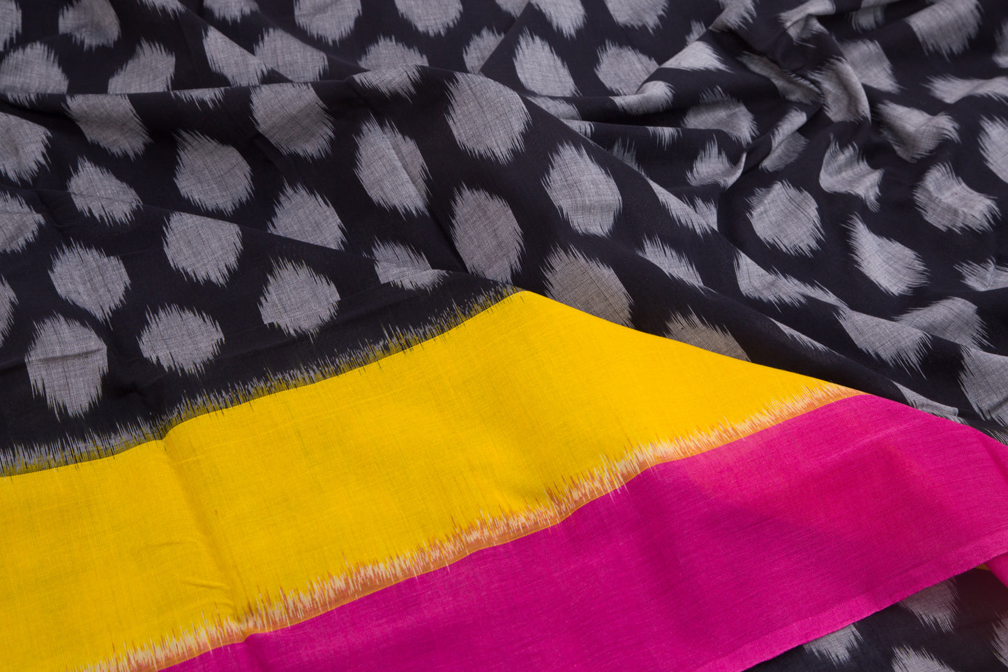 Pochampally Cotton Ikat Black Saree