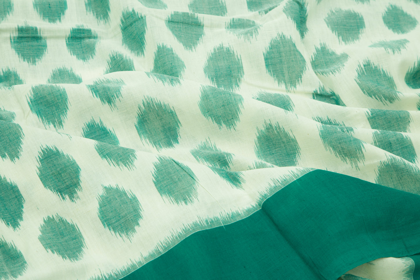 Pochampally Cotton Ikat White Saree