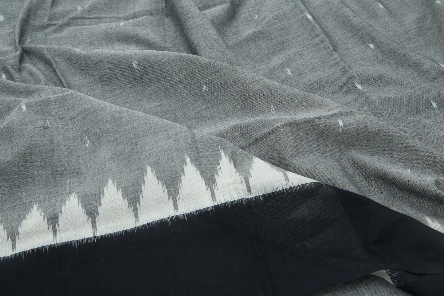 Pochampally Cotton Ikat Grey Saree