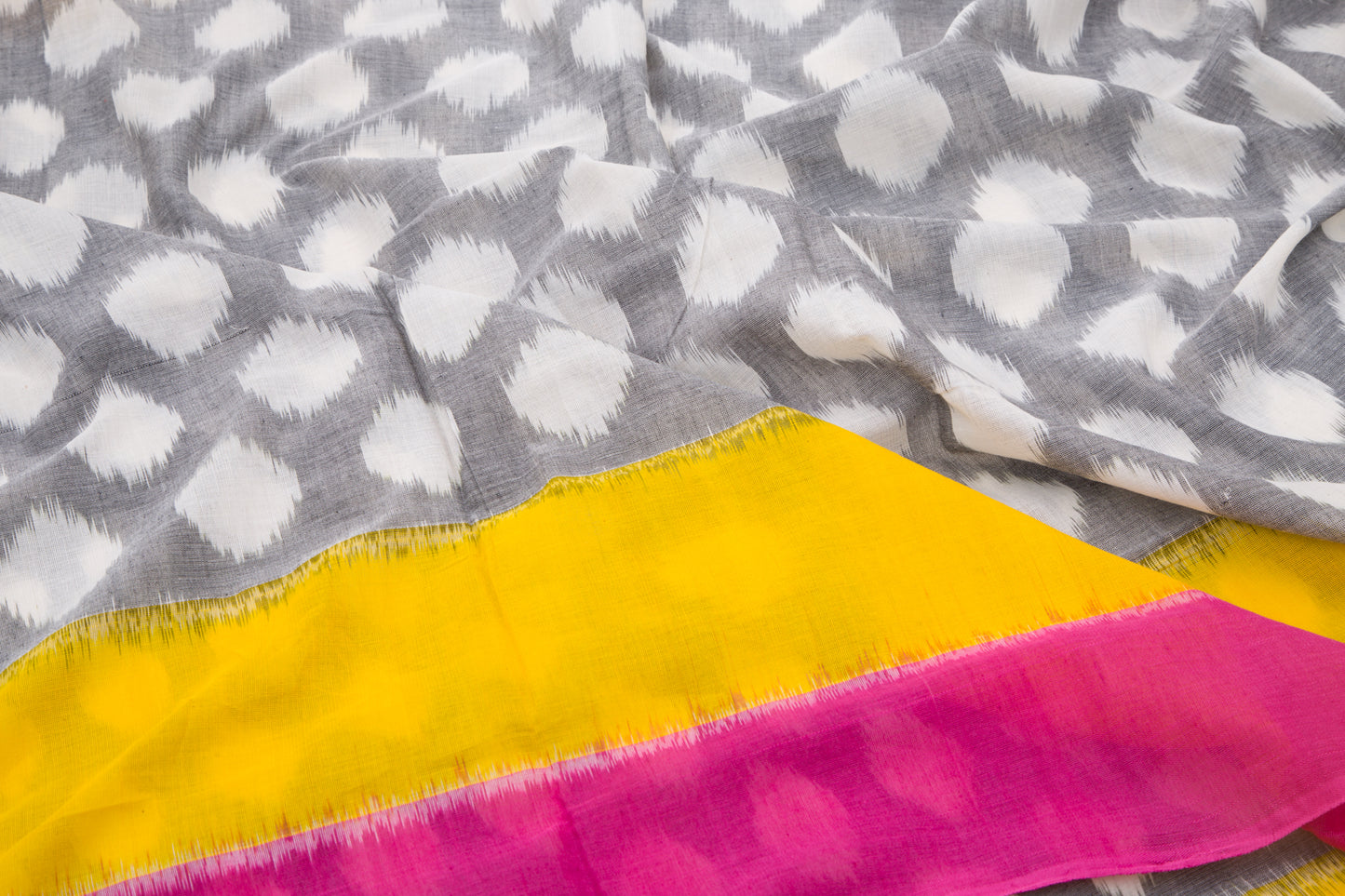 Pochampally Cotton Ikat Grey Saree