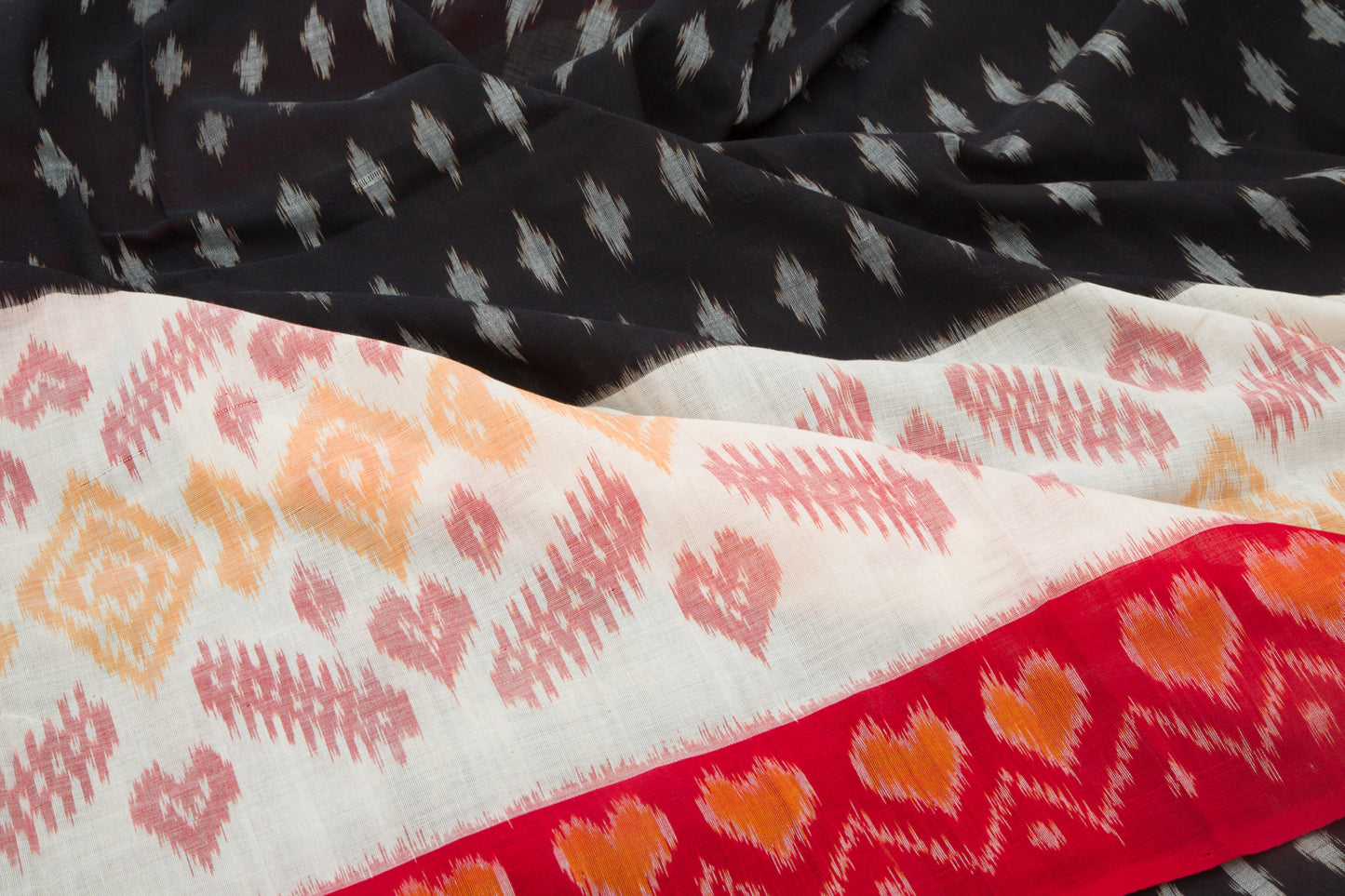 Pochampally Cotton Ikat Black Saree