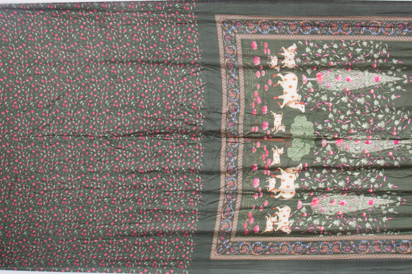 Tussar Bandhani Dual Shade Blue Saree