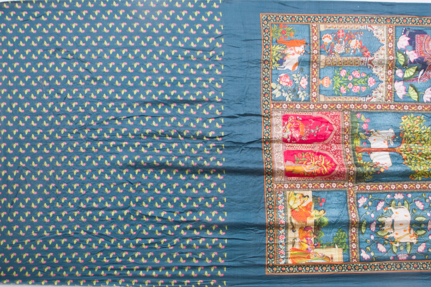 Tussar Bandhani Red Saree
