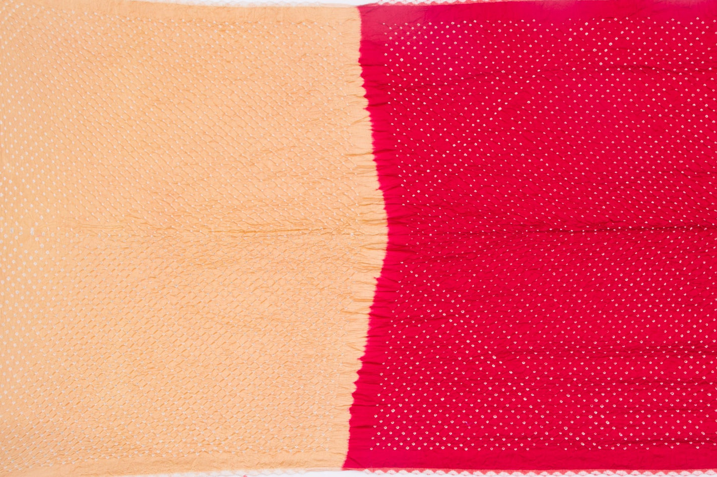 Tussar Bandhani Red Saree