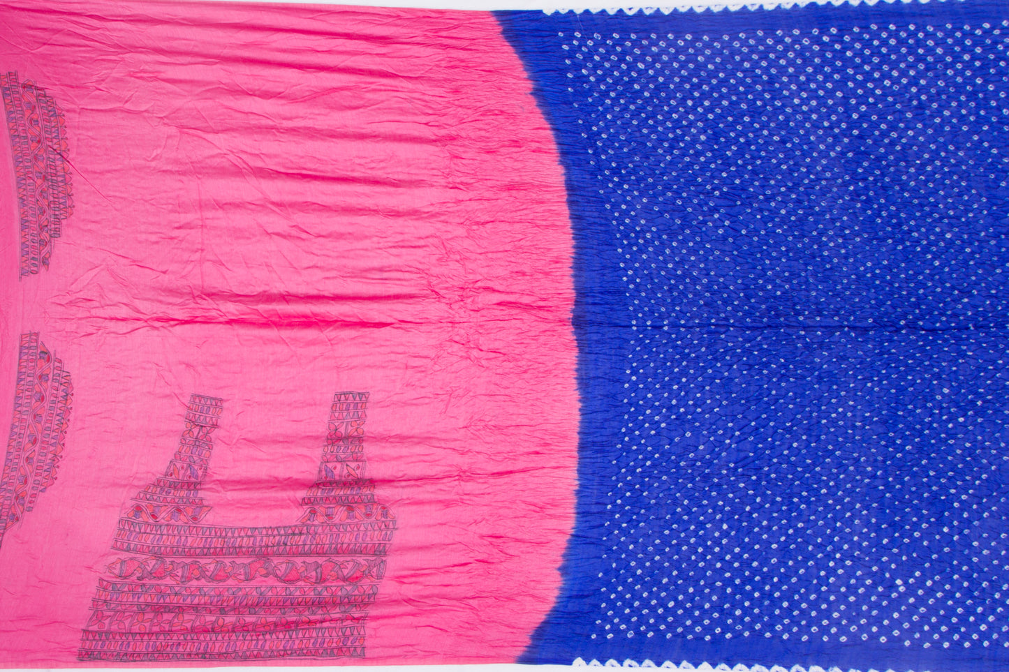 Tussar Bandhani Blue Saree