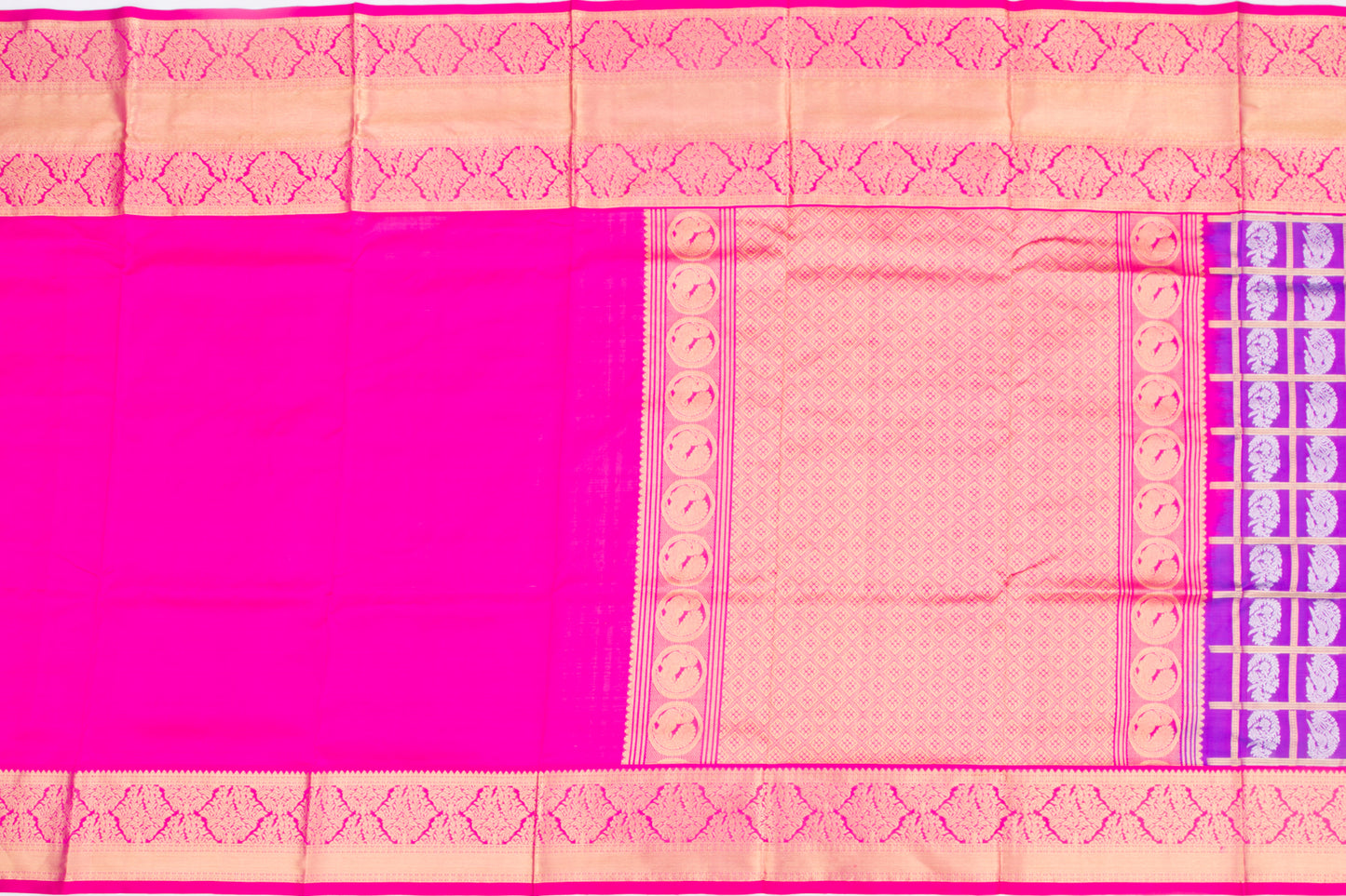 Venkatagiri Silk Checks And Butta Purple Saree