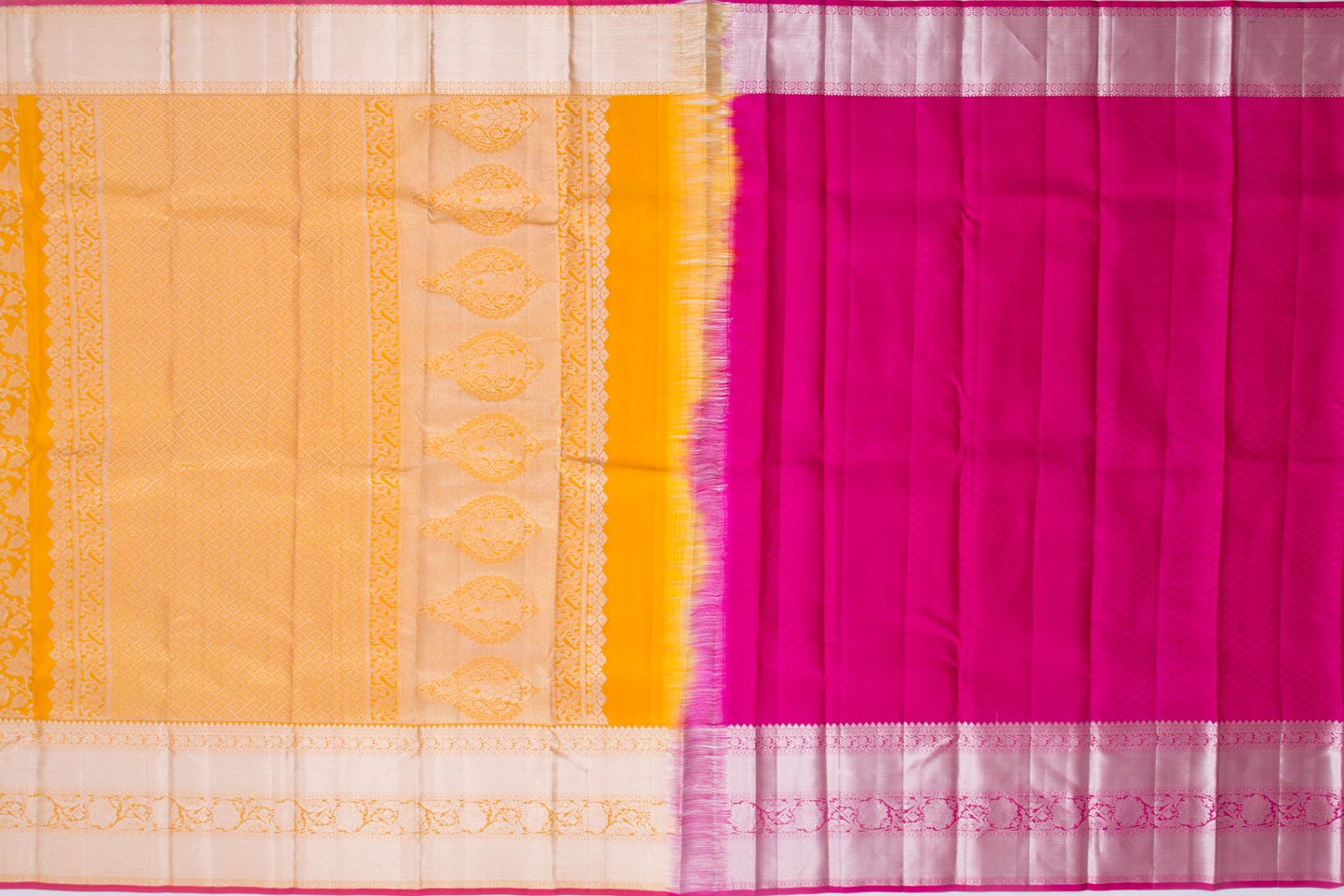 Kanchipuram Silk Brocade Orange Saree