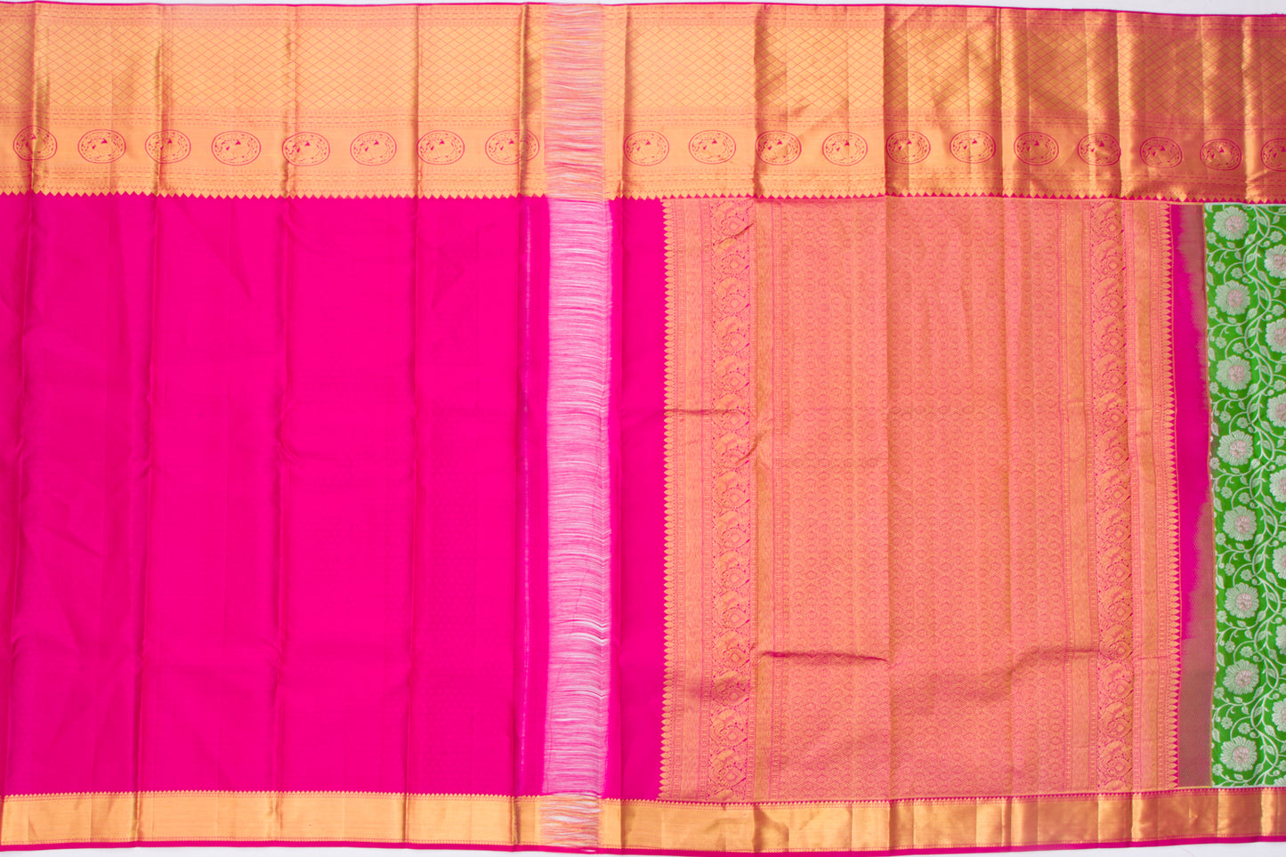 Taranga Kanchi Silk Jaal Green Saree