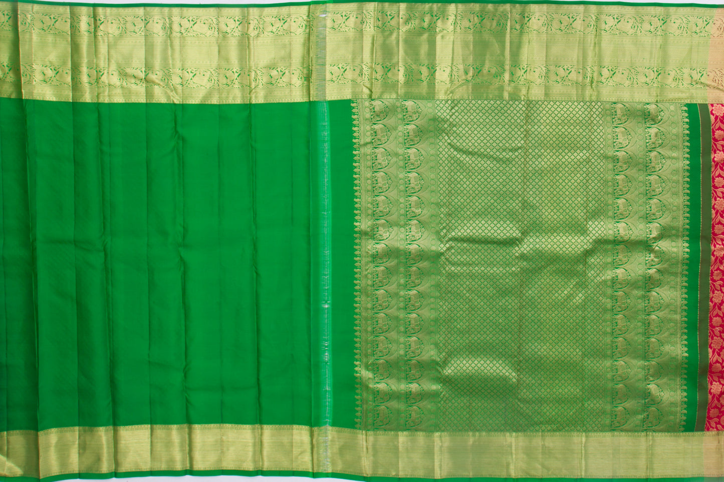 Taranga Kanchi Silk Jaal Red Saree