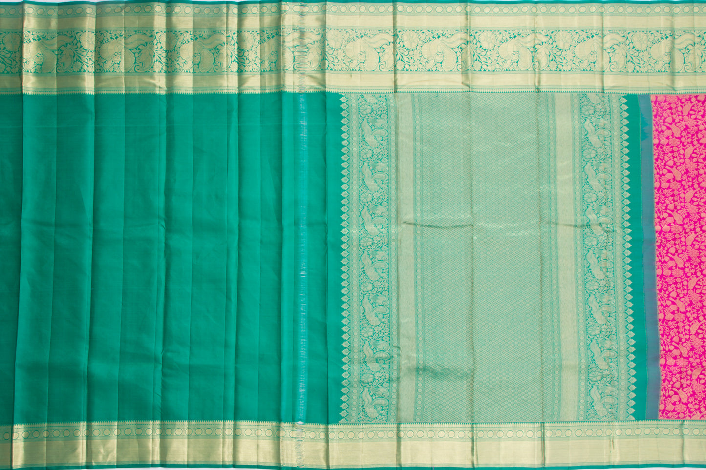 Kanchipuram Silk Brocade Pink Saree