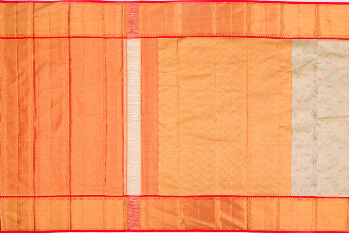 Kanchipuram Silk Tissue Jaal Gold Saree