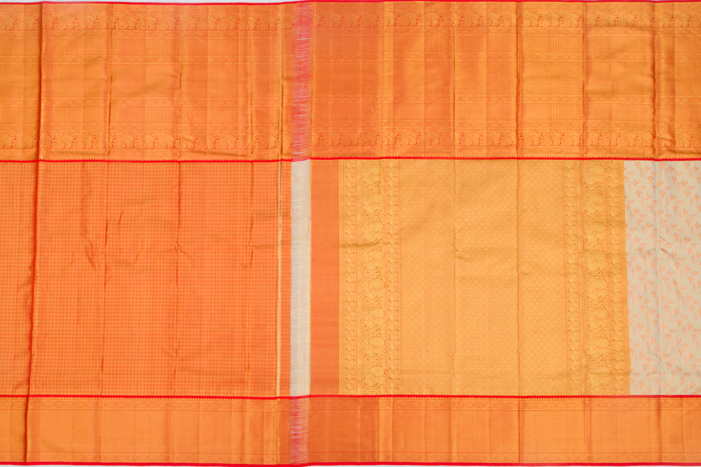 Kanchipuram Silk Tissue Brocade Gold Saree