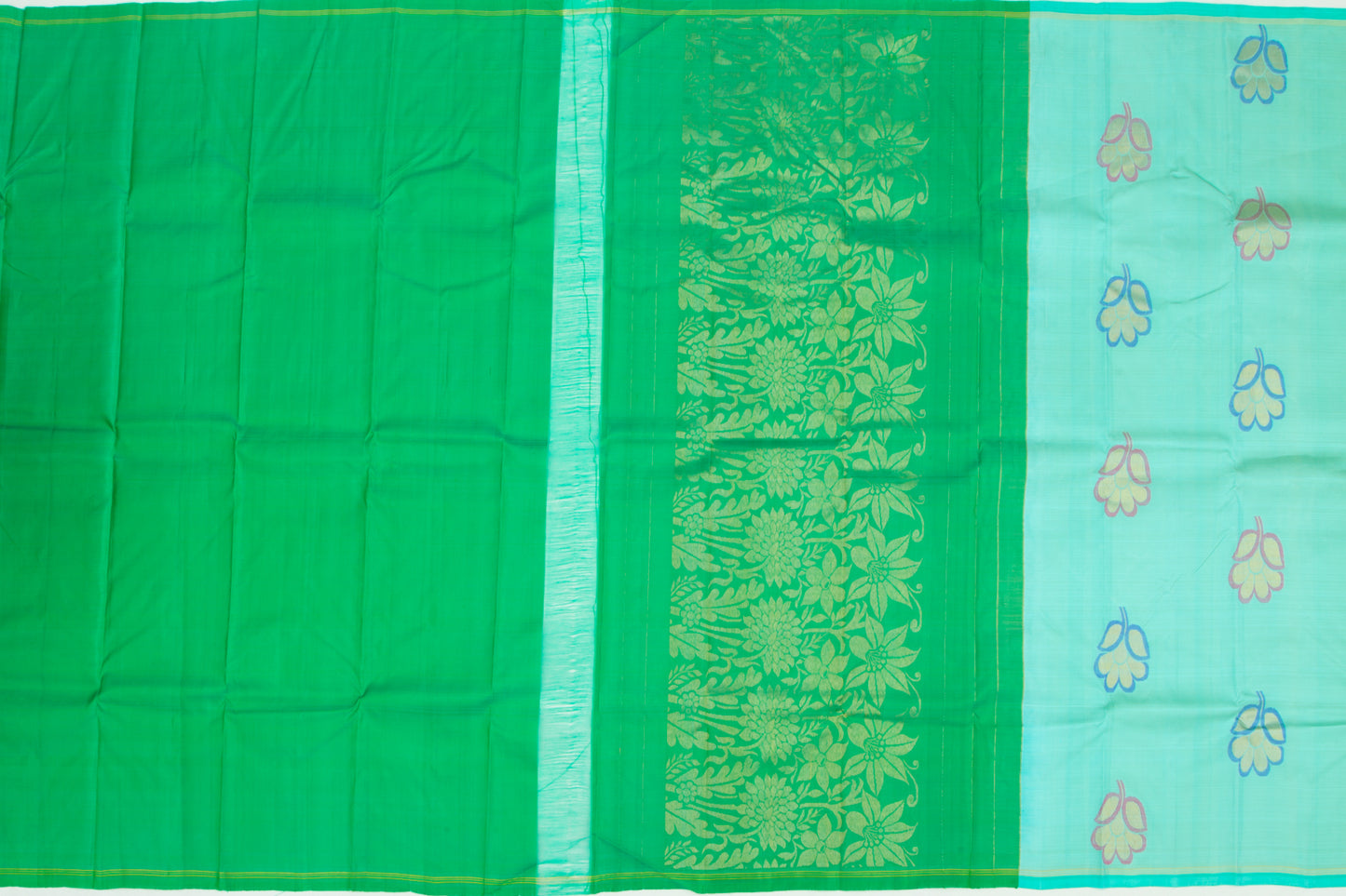 Taranga Kanchi Silk Butta Green Saree