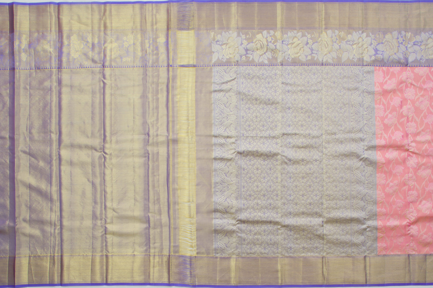 Taranga Kanchi Silk Tissue Jaal Pink Saree