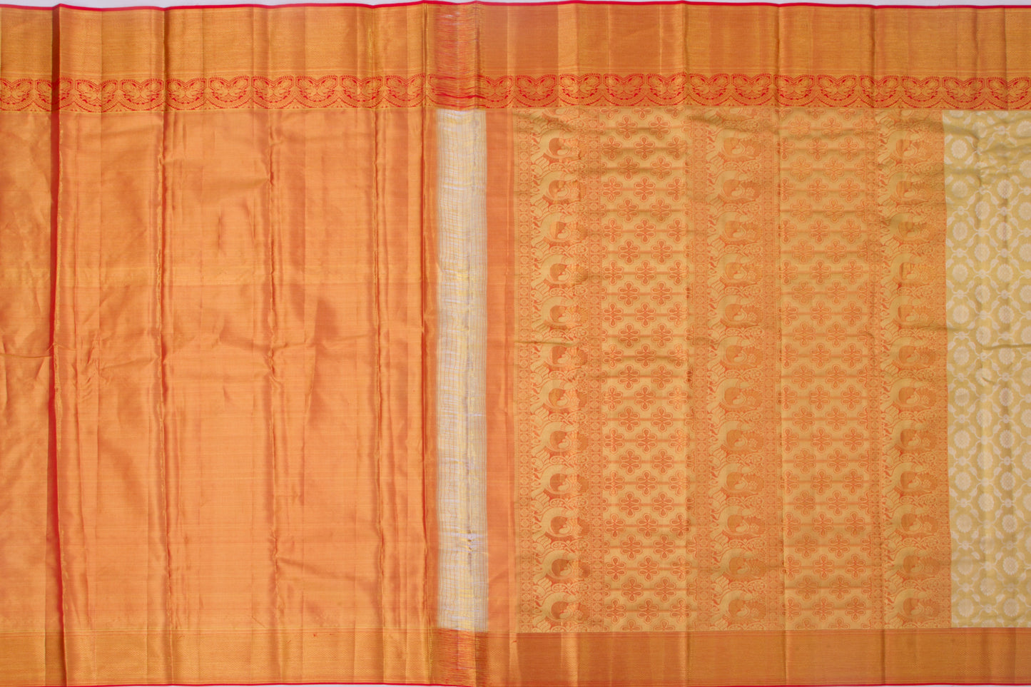 Taranga Kanchi Silk Tissue Jaal Gold Saree