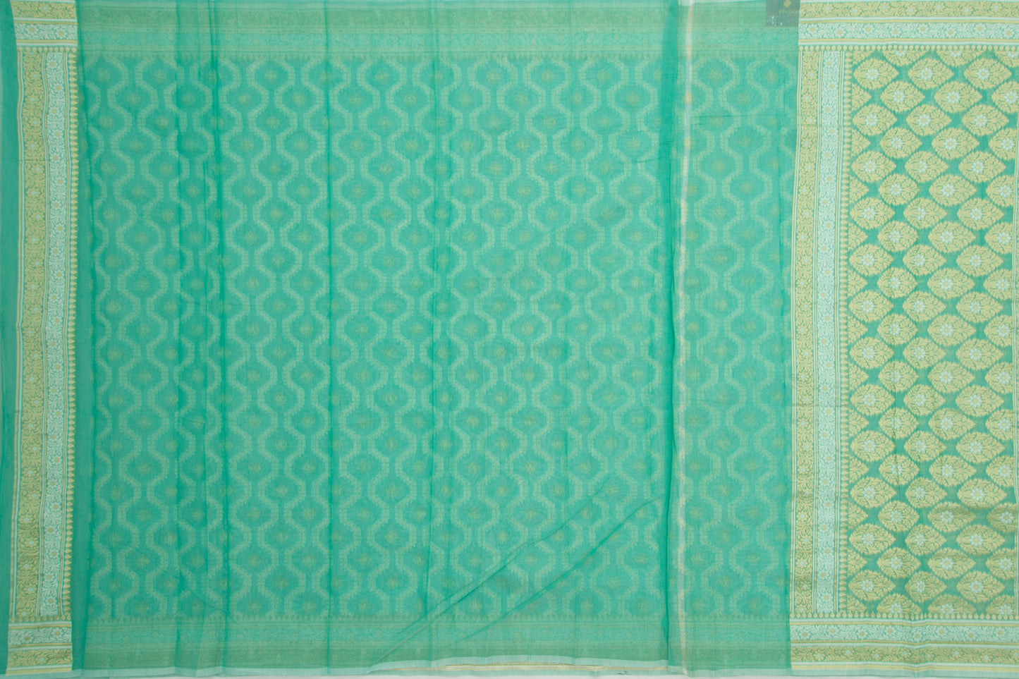Banarasi Cotton Brocade Green Saree