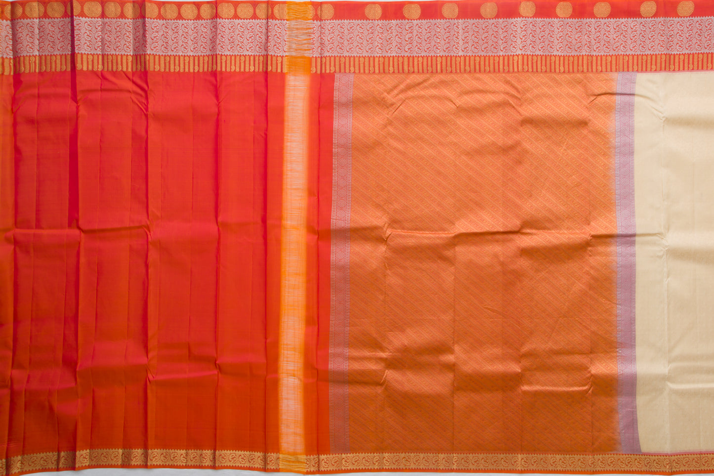 Soft Silk Jacquard Cream Saree