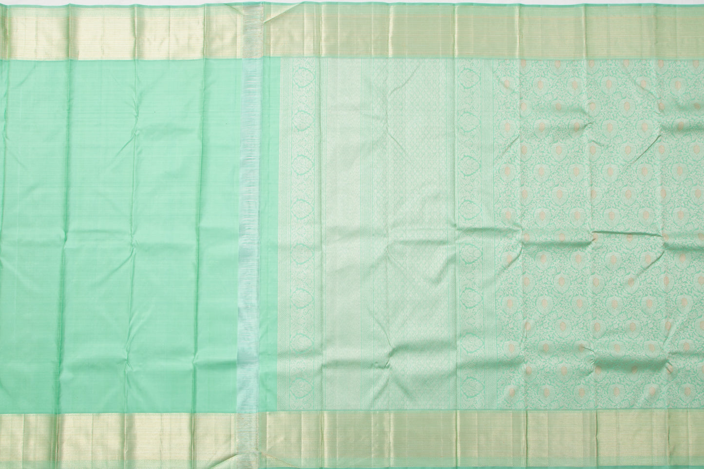 Kanchipuram Silk Brocade Pastel Green Saree