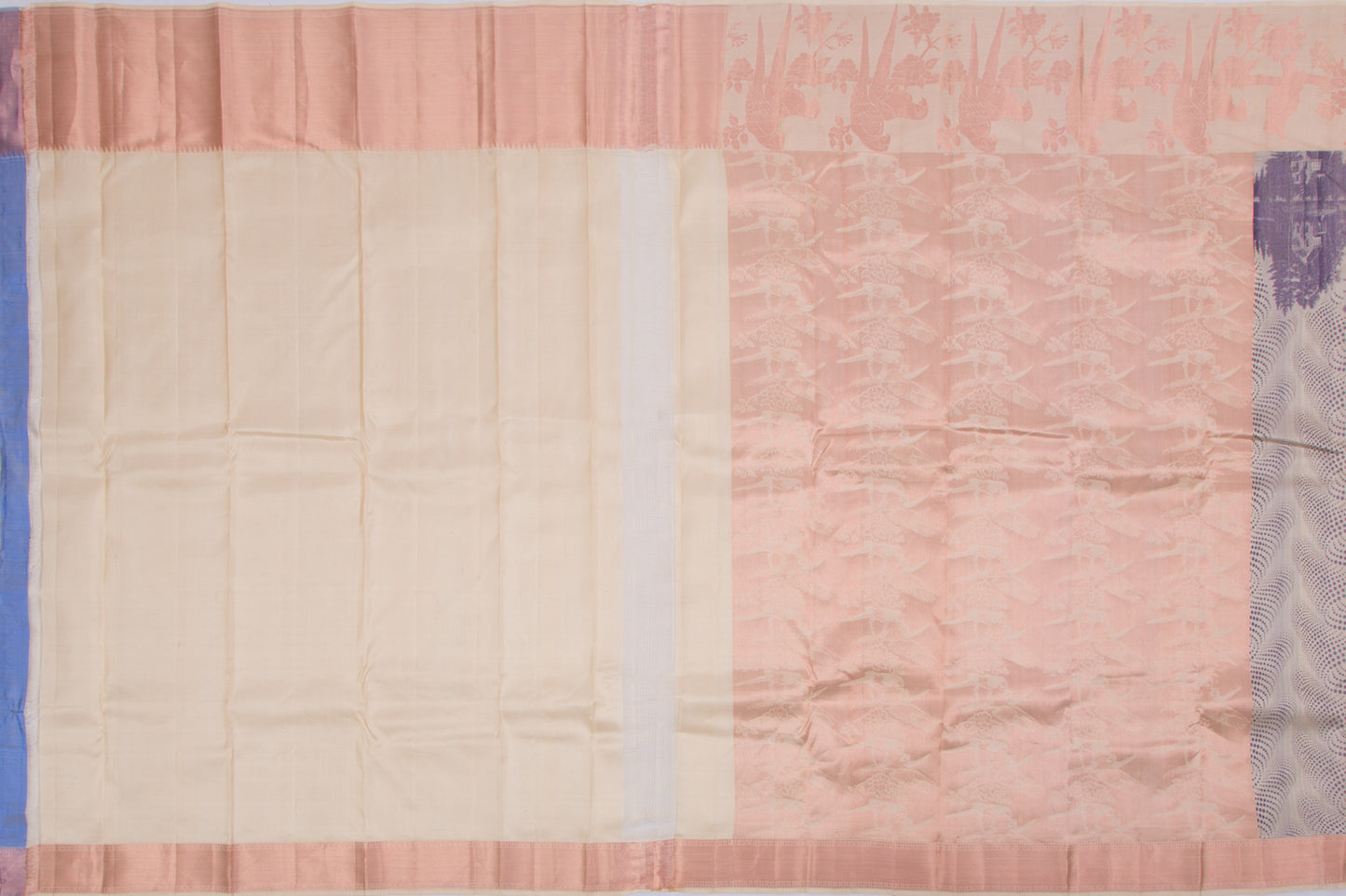 Soft Silk Jacquard Cream Saree