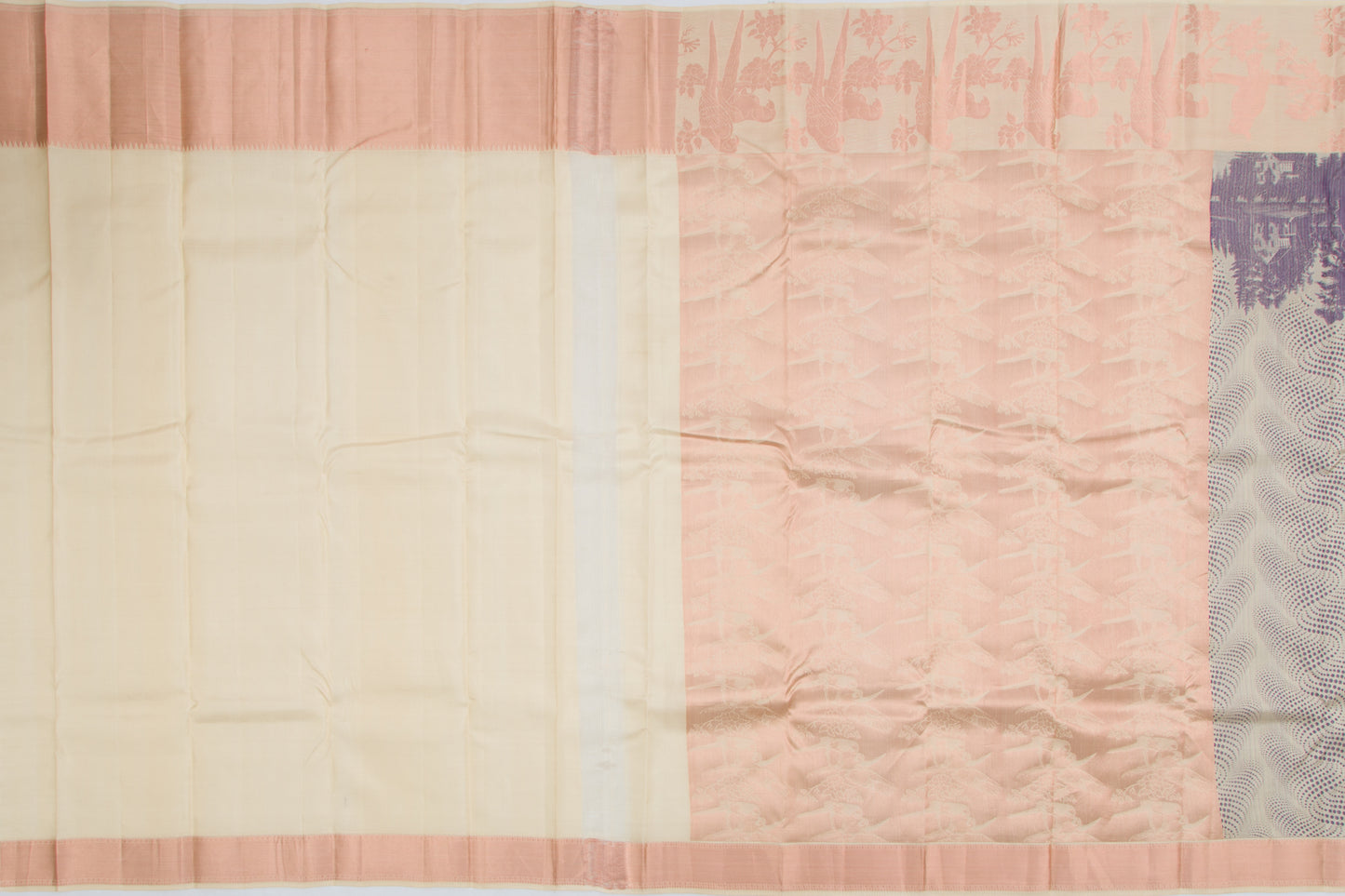 Soft Silk Jacquard Cream Saree