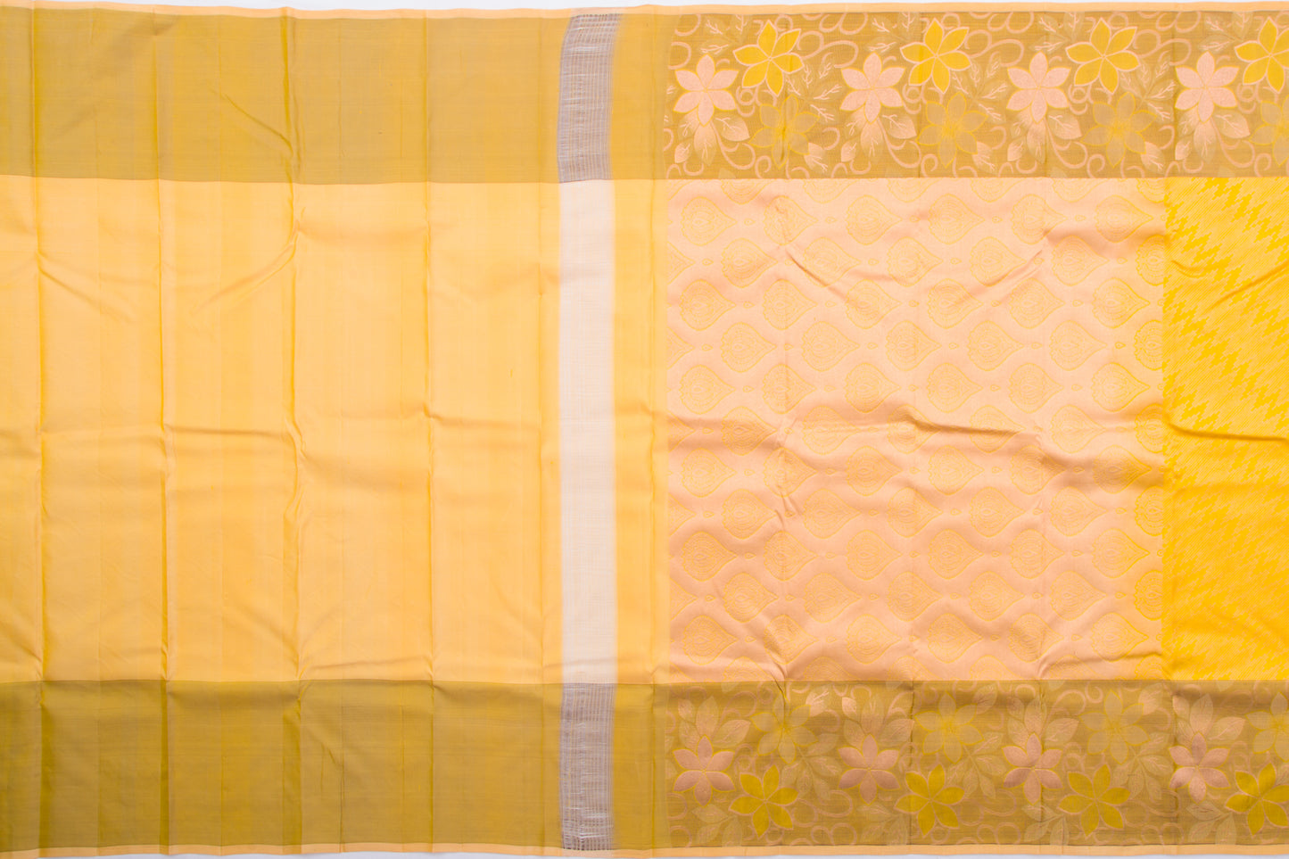 Soft Silk Brocade Yellow Saree