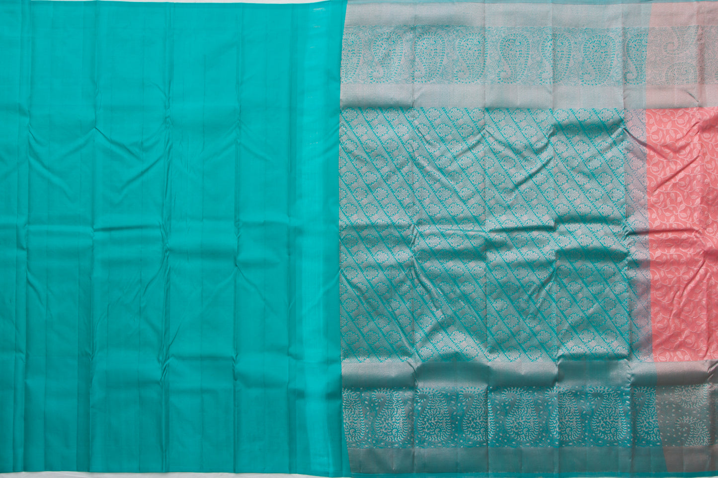 Kanchipuram Silk Jacquard Pastel Pink Saree