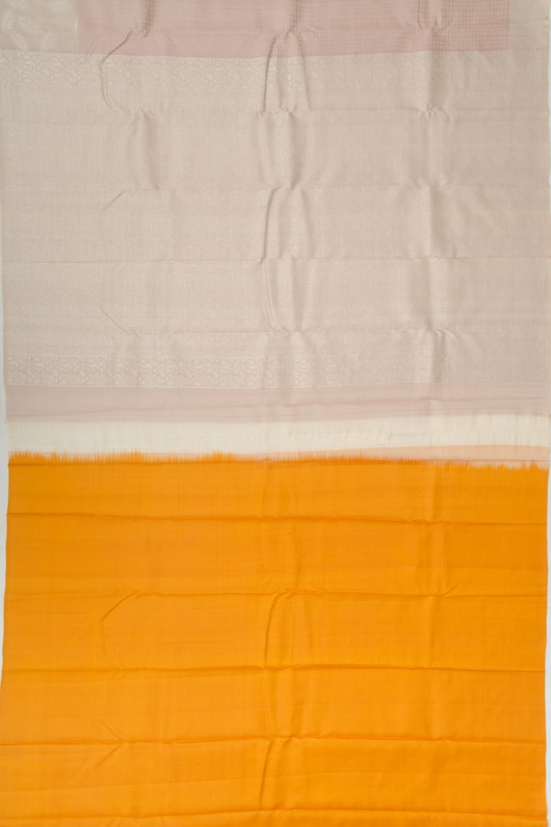 Kanchipuram Silk Checks Beige Saree