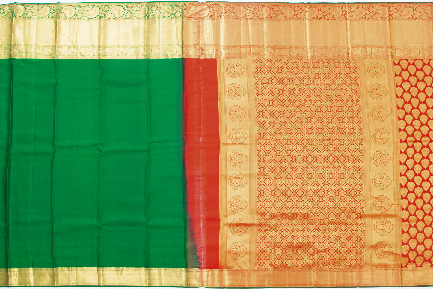 Taranga Kanchi Silk Brocade Red Saree