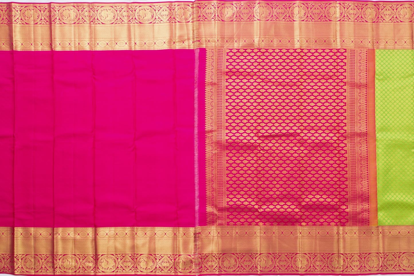 Taranga Kanchi Silk Brocade Green Saree