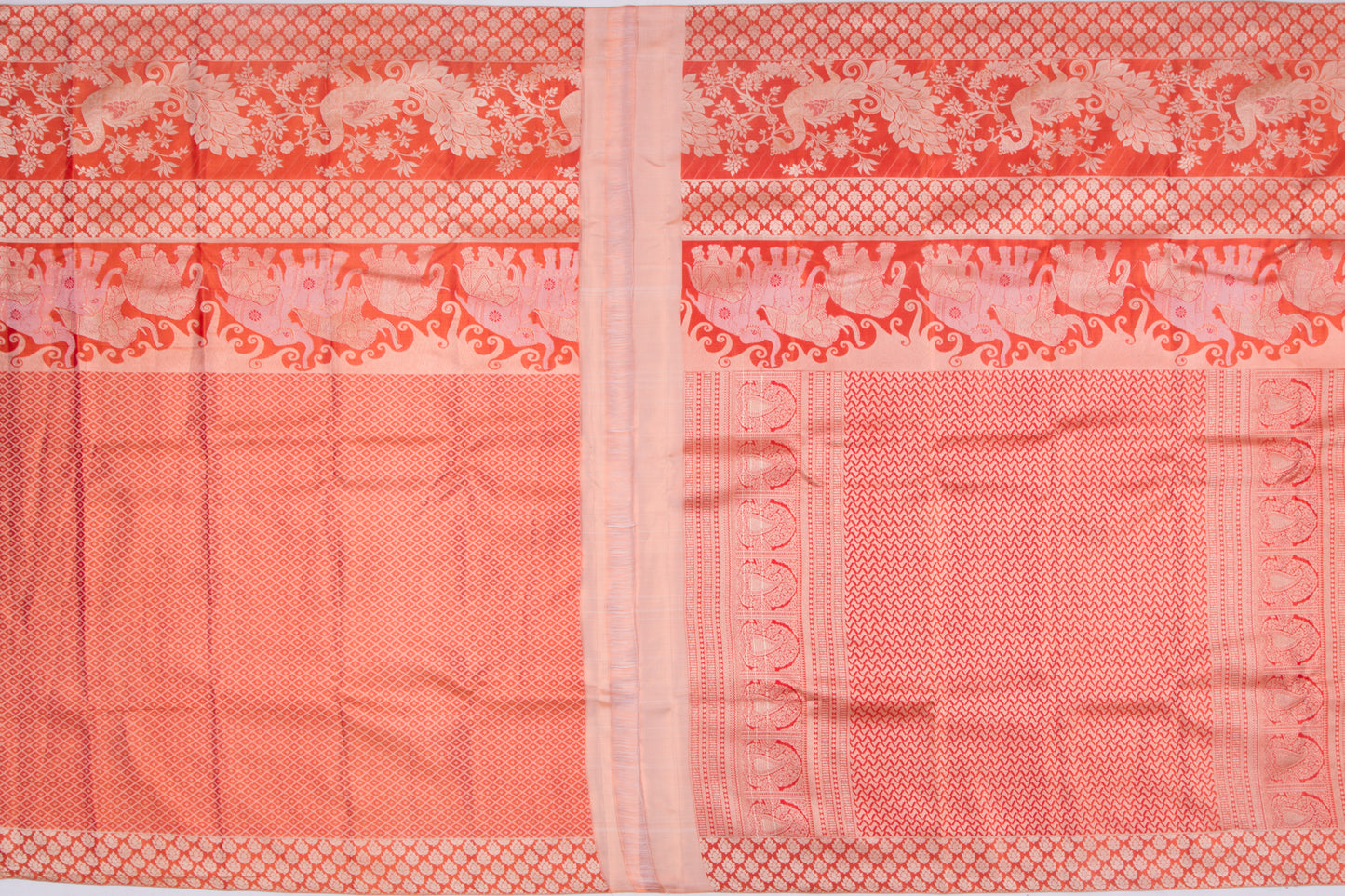 Taranga Kanchi Silk Tissue Brocade Orange Saree