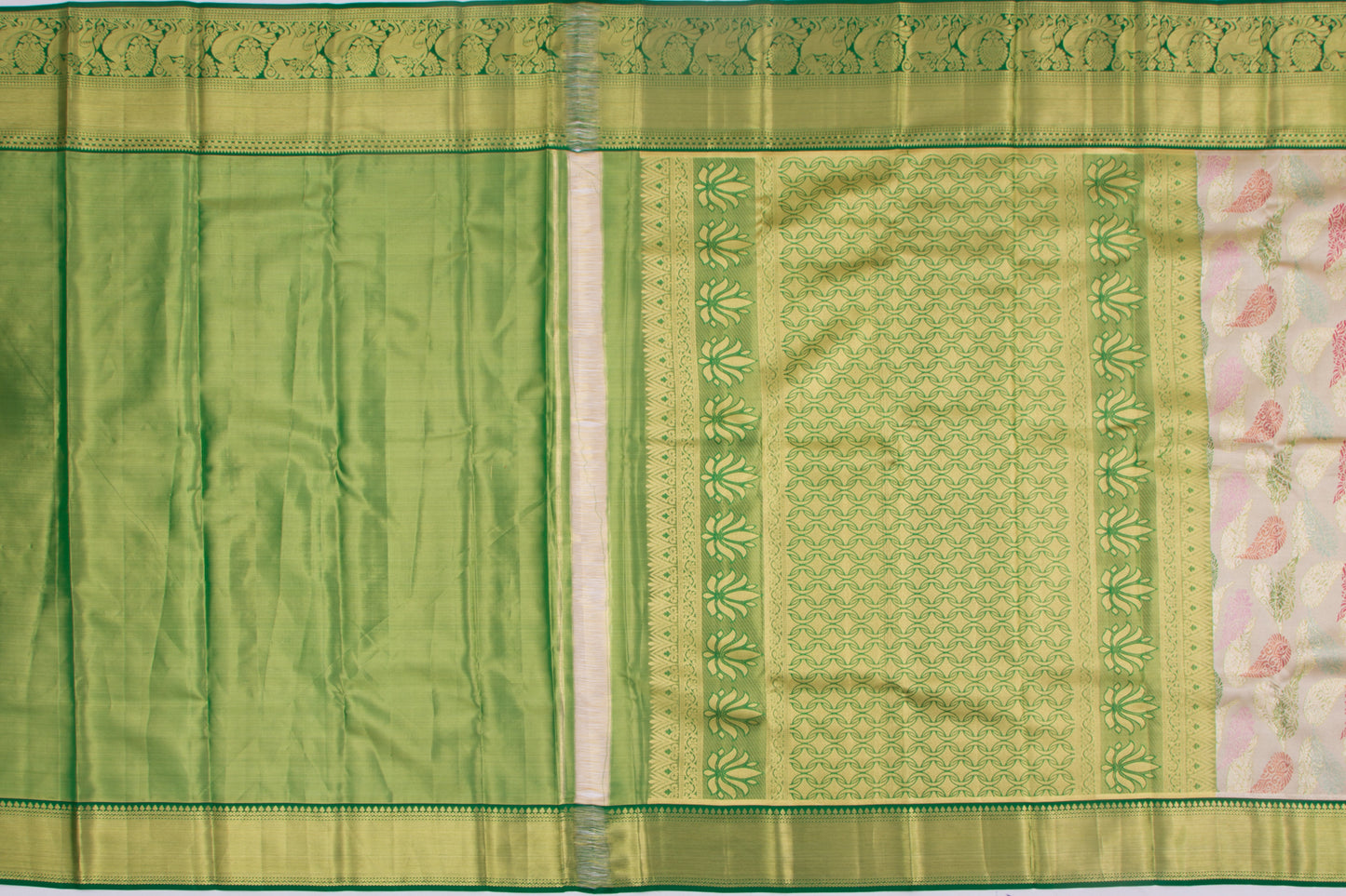 Taranga Kanchi Silk Tissue Brocade Gold Saree
