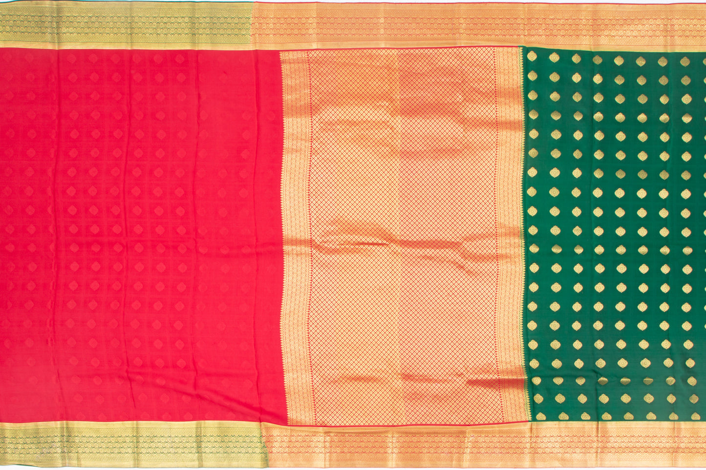 Binny Silk Butta Dark Green Saree