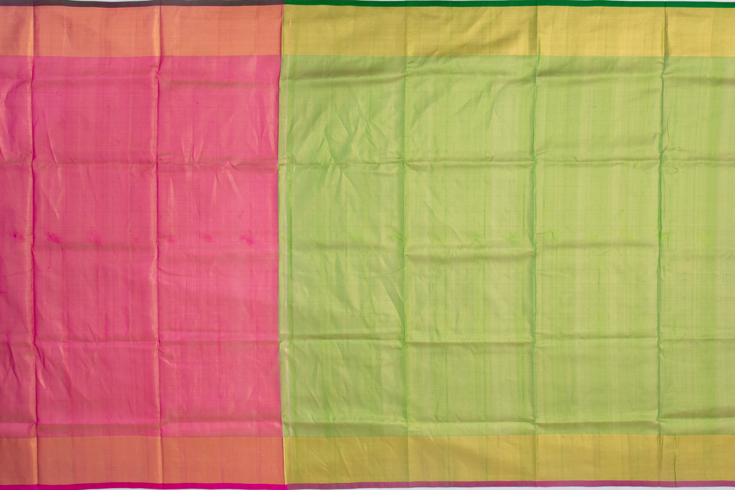 Venkatagiri Silk Tissue Plain Green Saree