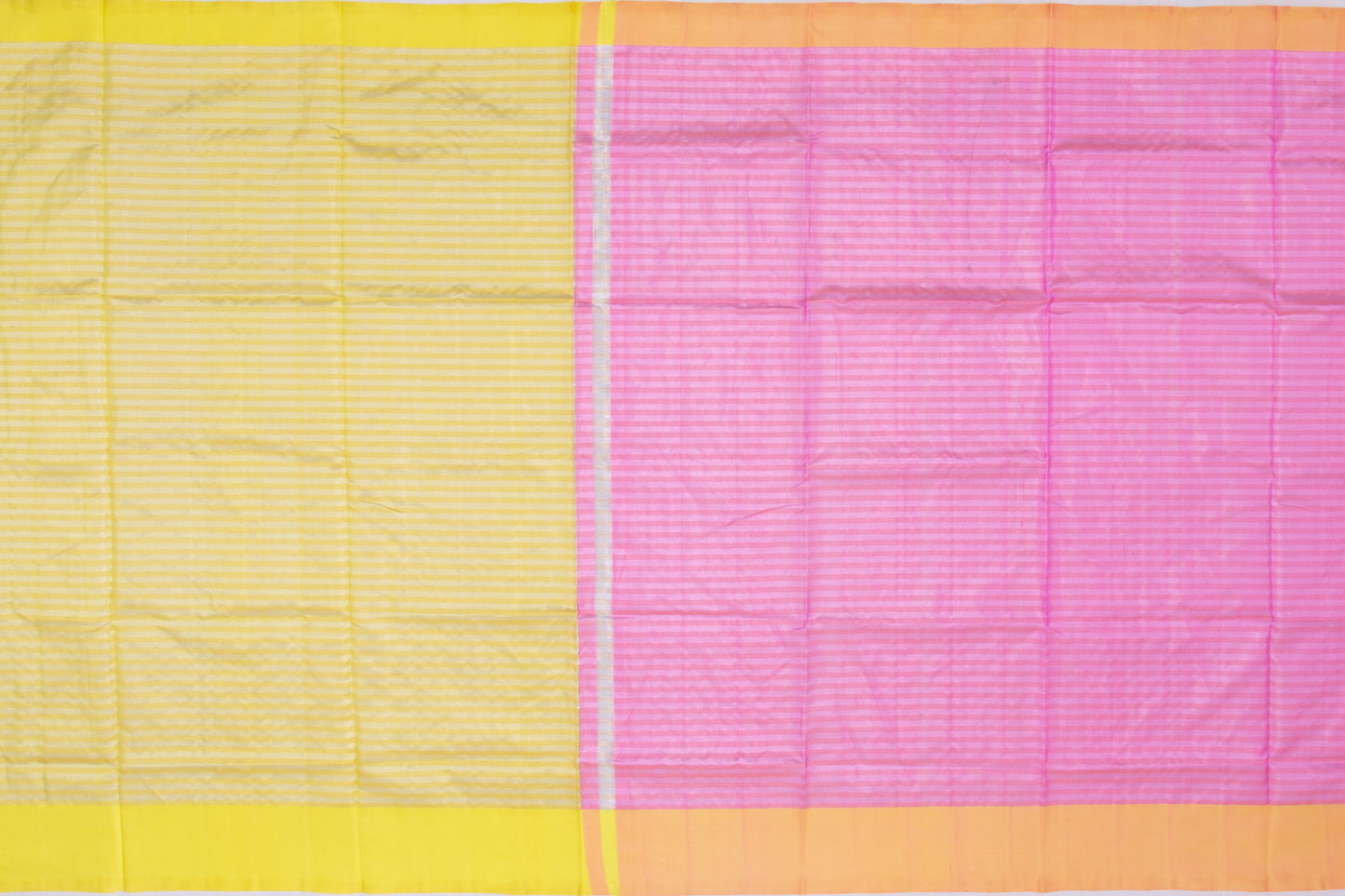 Venkatagiri Silk Tissue Horizontal Lines Pink Saree