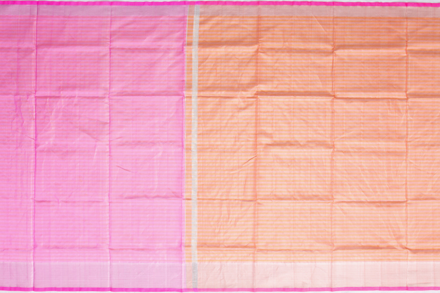 Venkatagiri Silk Tissue Pink And Orange Saree