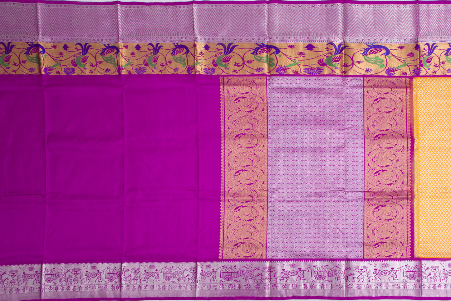 Venkatagiri Silk Brocade Yellow Saree