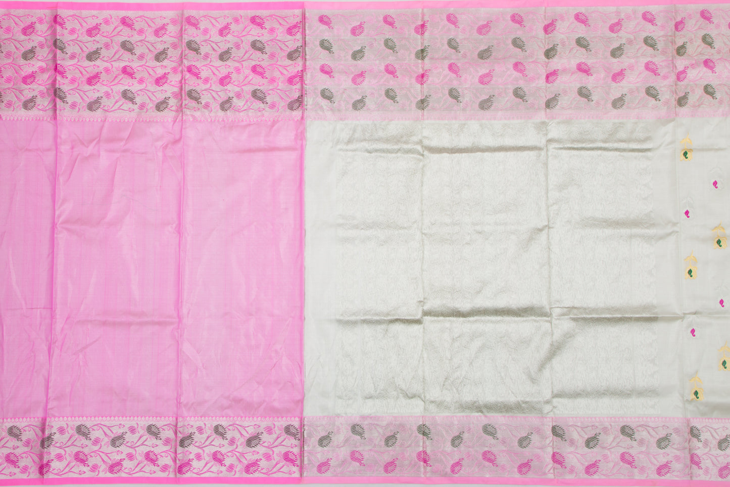 Venkatagiri Silk Tissue Butta White Saree