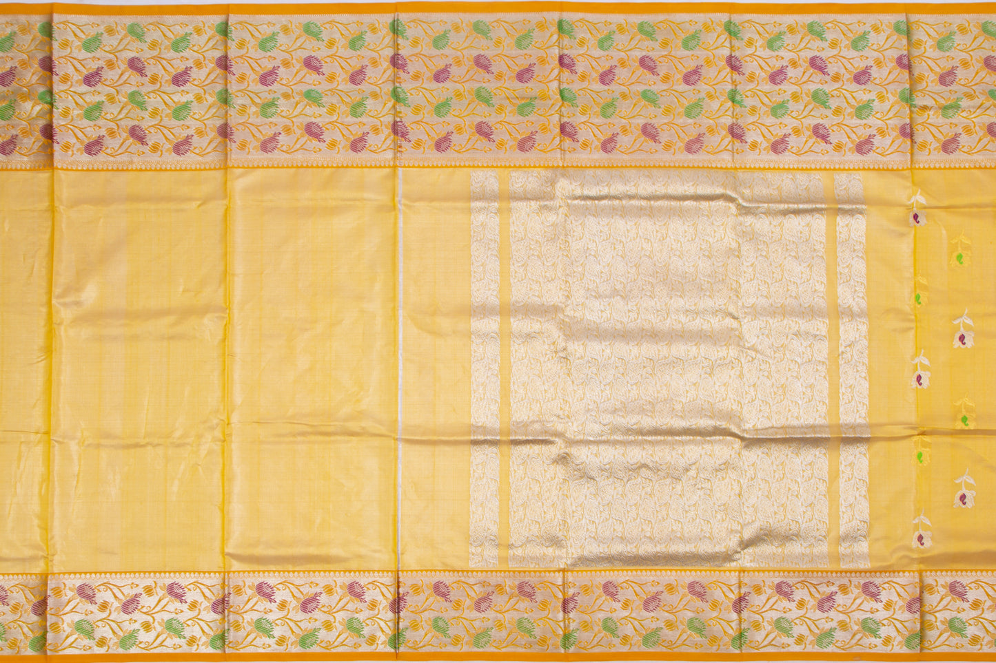 Venkatagiri Silk Tissue Butta Yellow Saree