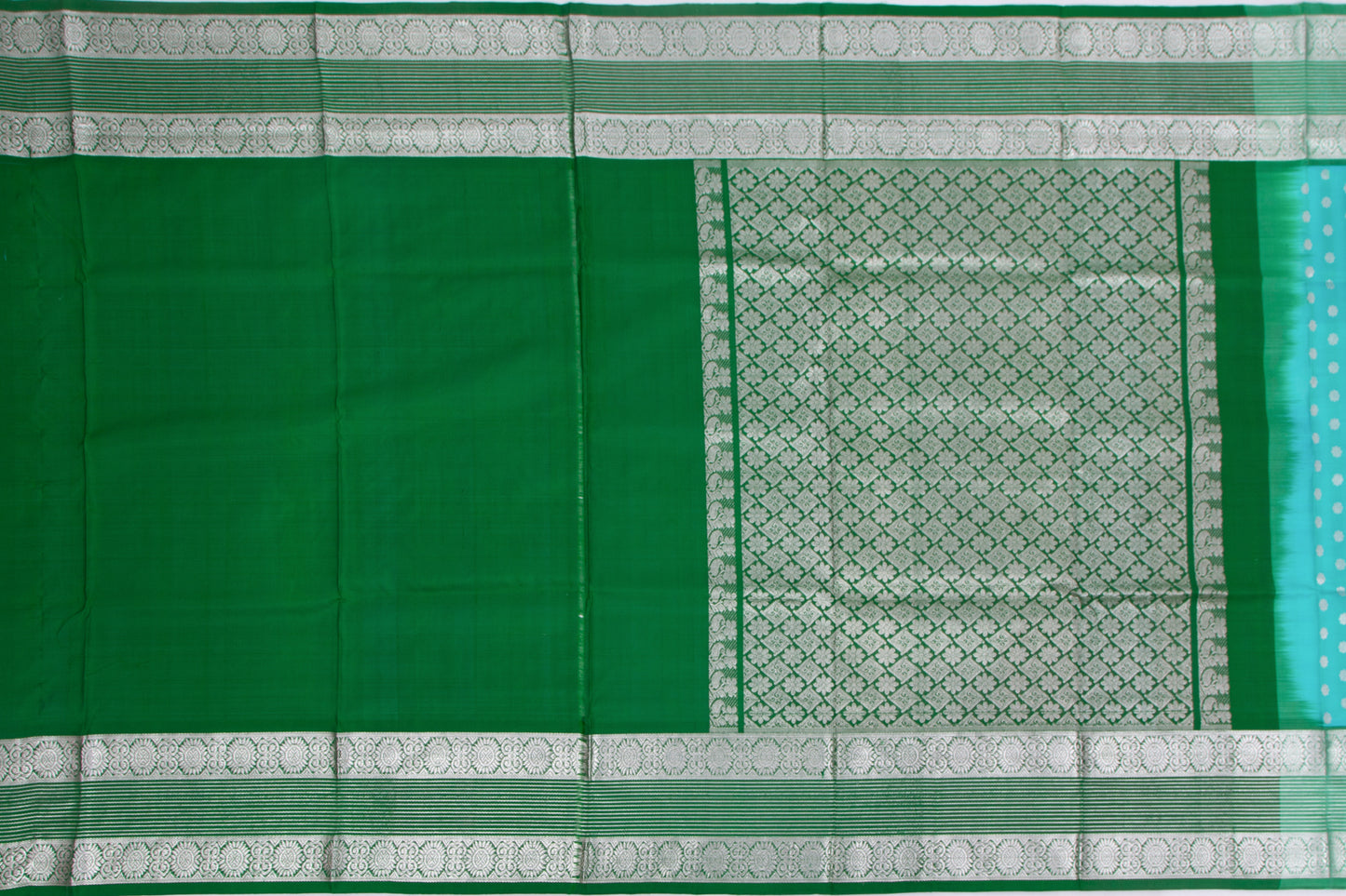 Venkatagiri Silk Brocade Aqua Blue Saree