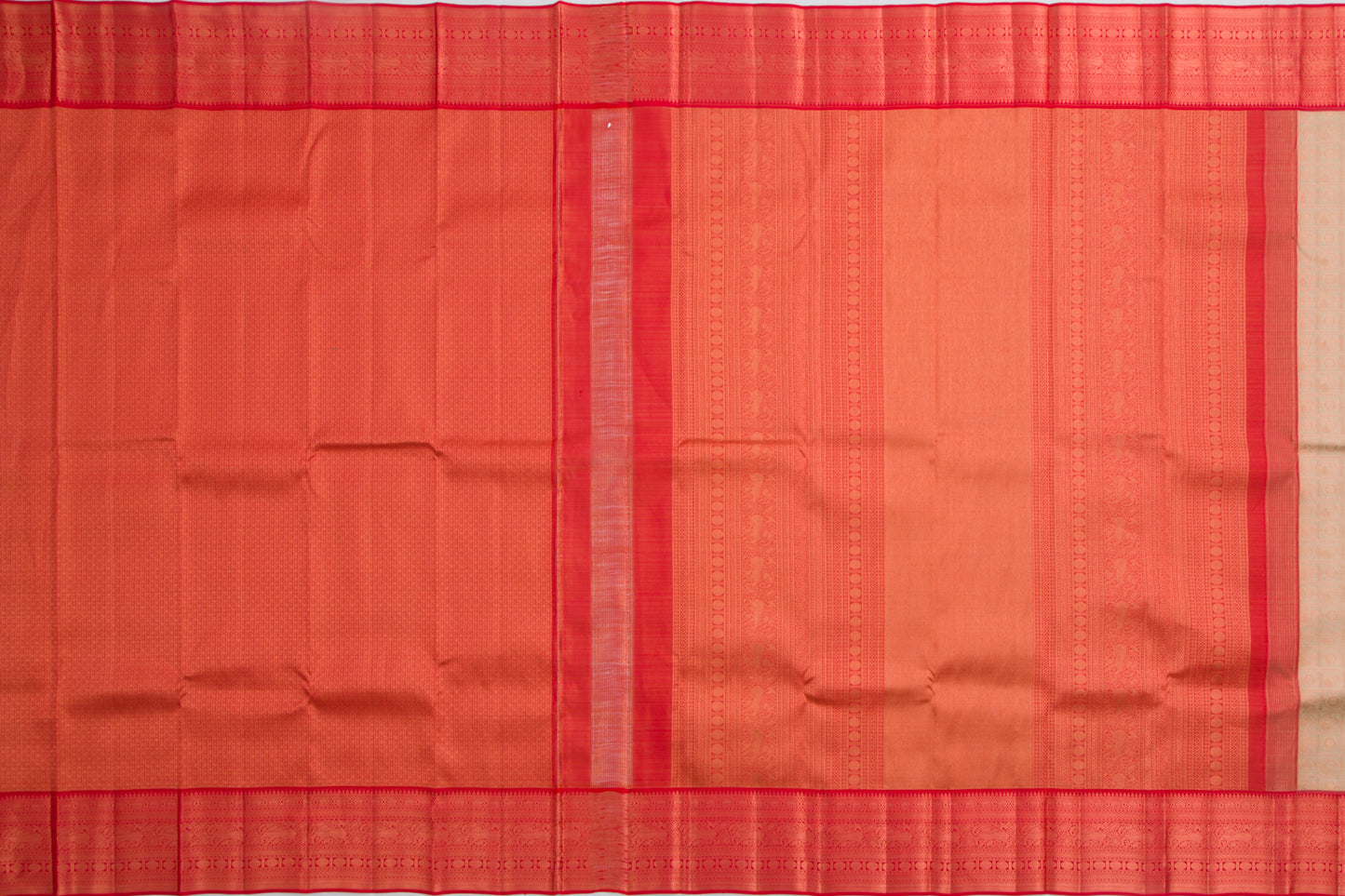Kanchipuram Silk Tissue Checks And Butta Cream Saree