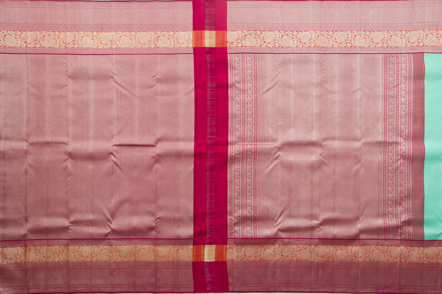 Kanchipuram Silk Brocade Sea Green Saree