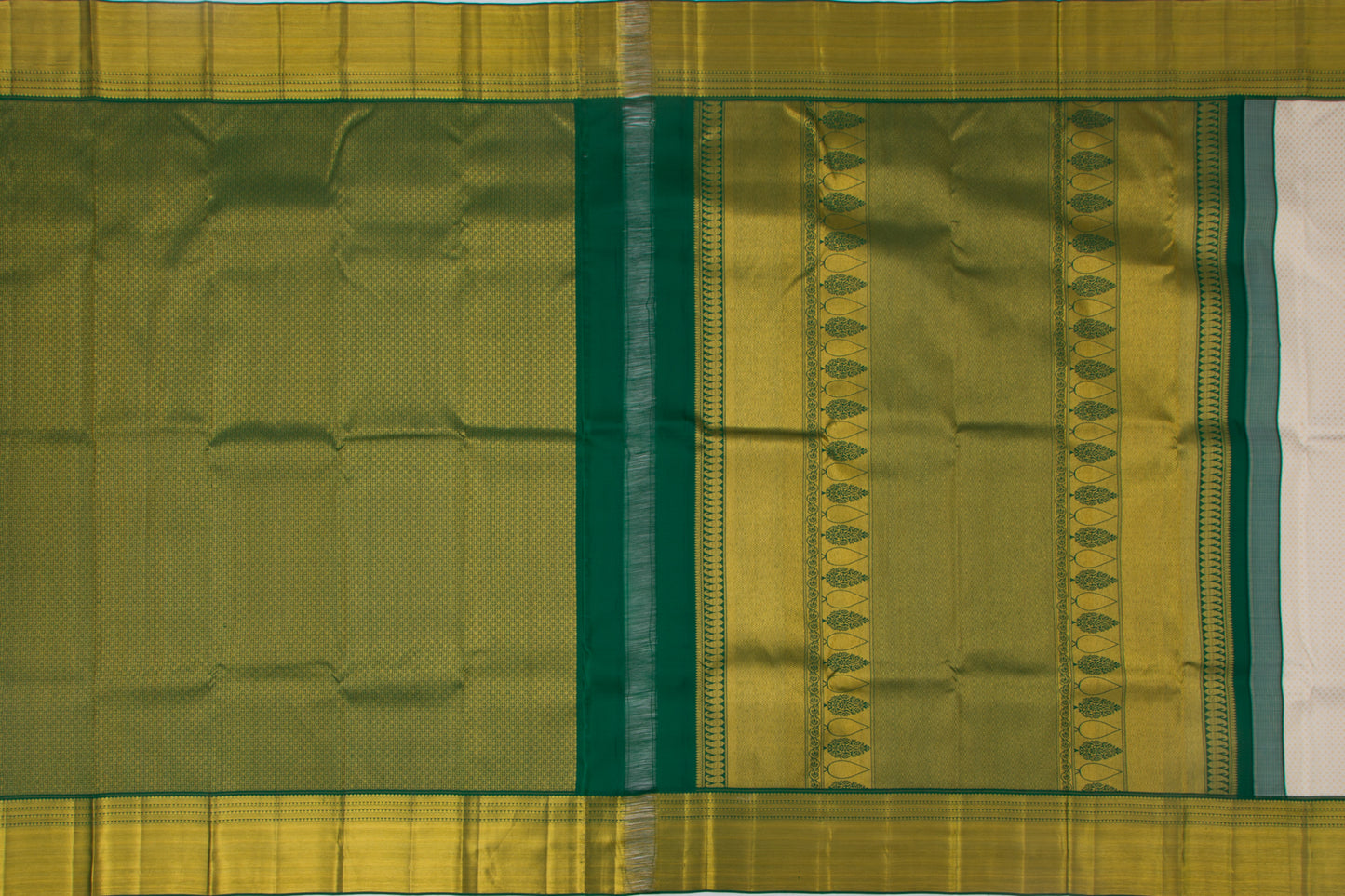 Kanchipuram Silk Brocade Cream Saree