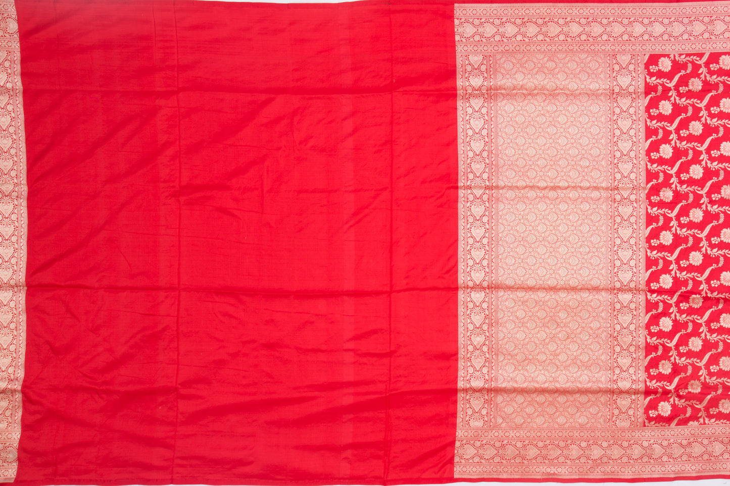 Banarasi Silk Jaal Red Saree