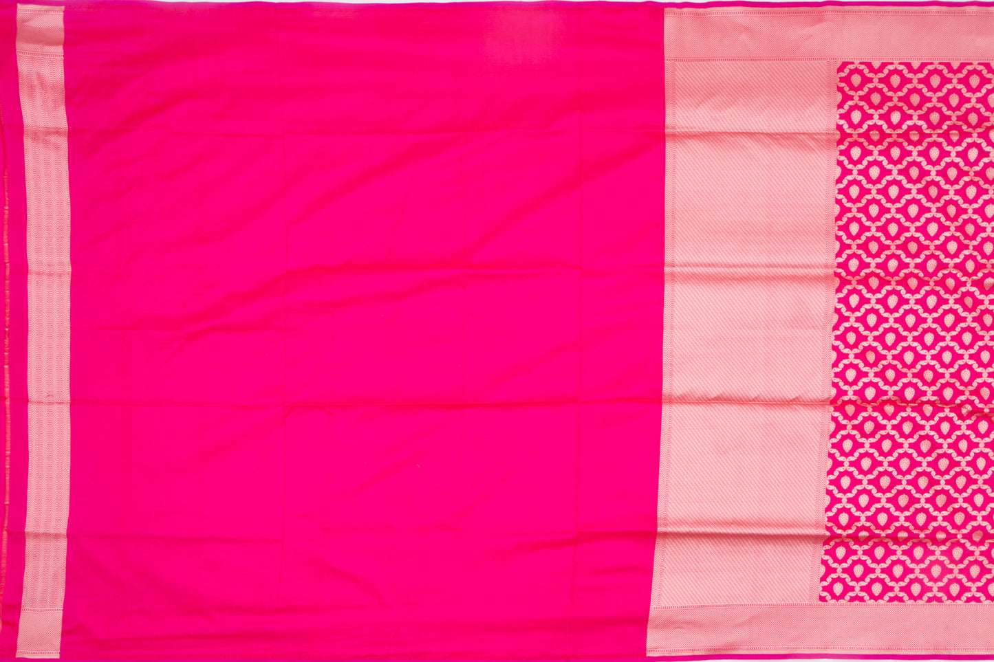 Banarasi Silk Jaal And Butta Pink Saree
