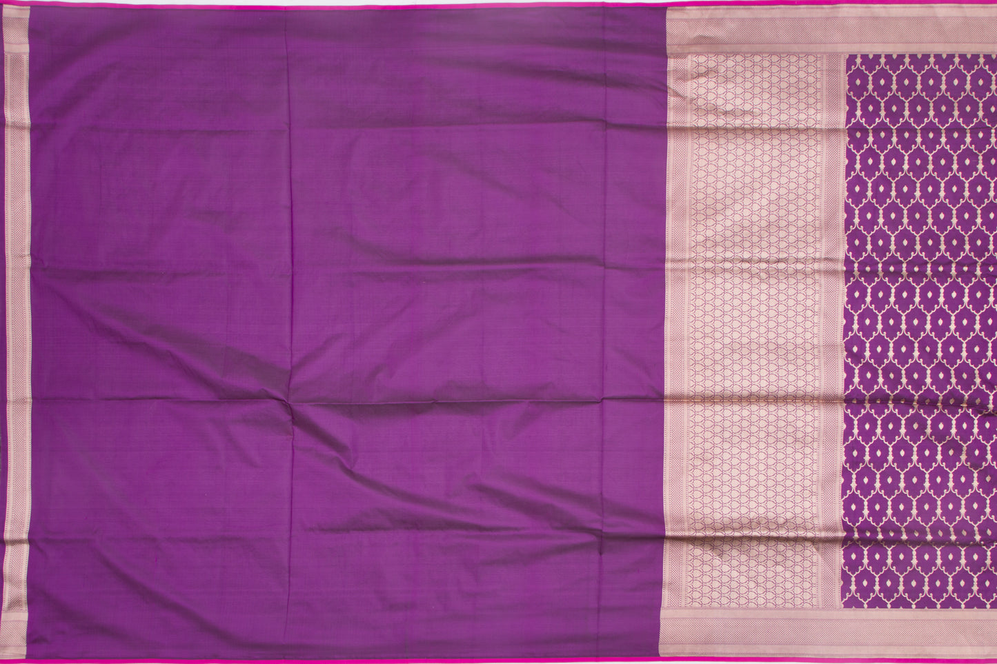 Banarasi Silk Jaal And Butta Purple Saree