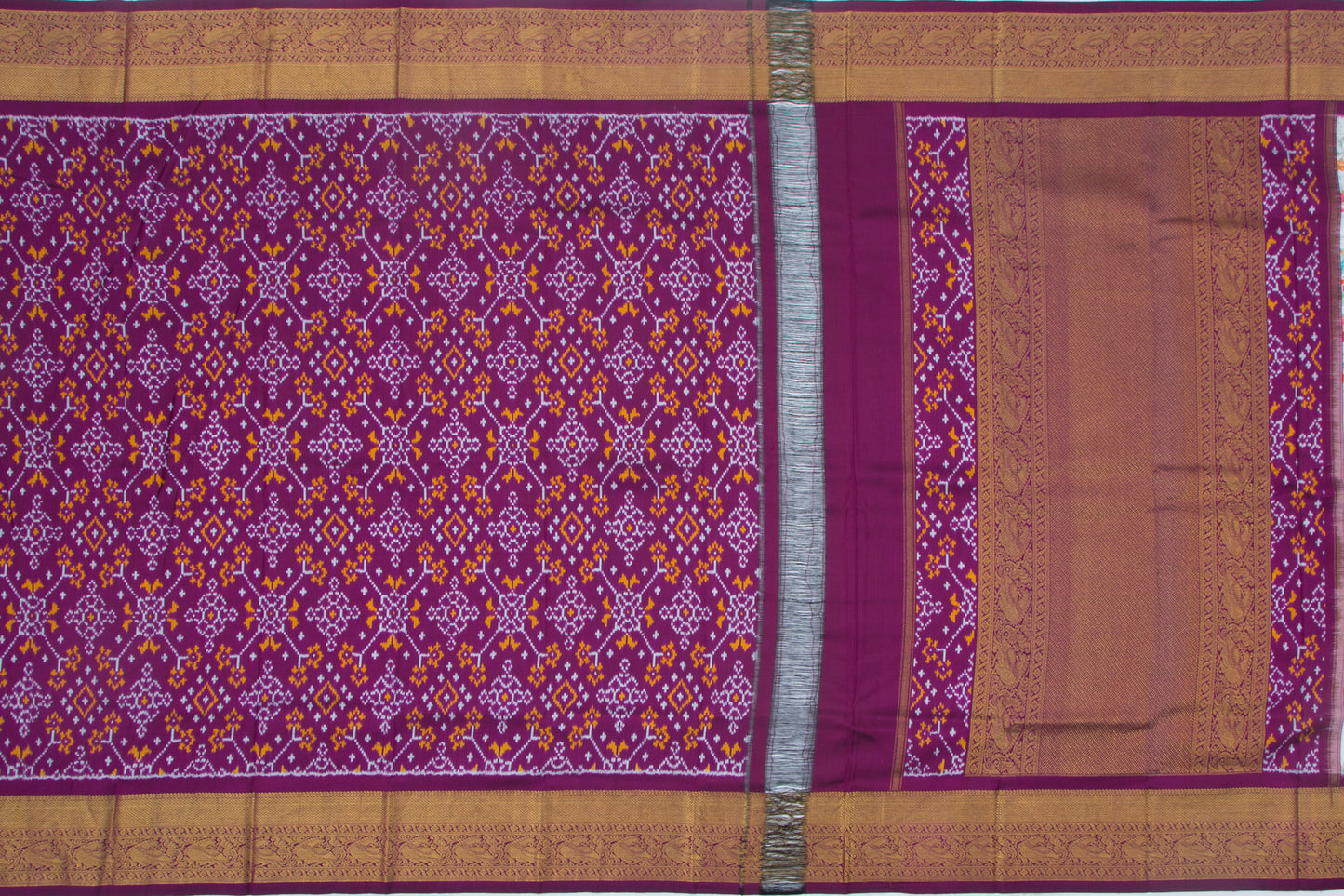Kanchipuram Silk Floral Printed Pastel Blue Saree