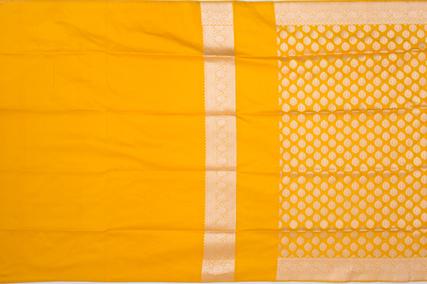 Banarasi Silk Brocade Yellow Saree