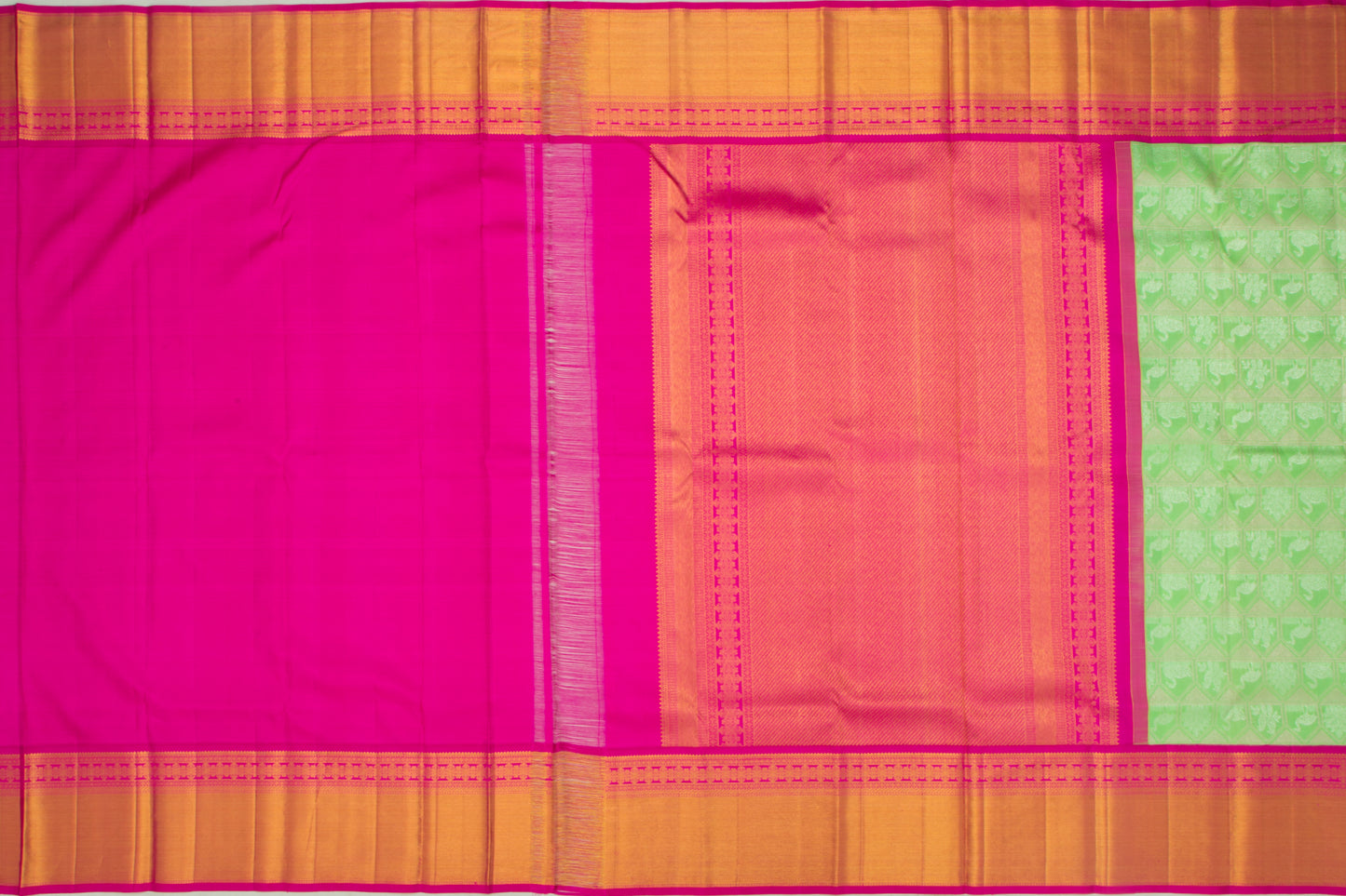 Kanchipuram Silk Brocade Pastel Green Saree